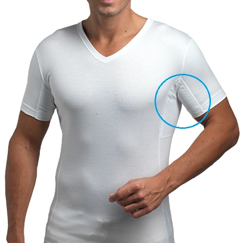 laulas functional shirt for men - against underarm sweat - white